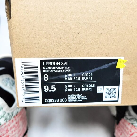 Nike Lebron 18 XVIII x Diana Taurasi GOAT La Cabra CQ9283-008 Black Red Sage 8 - Picture 12 of 12